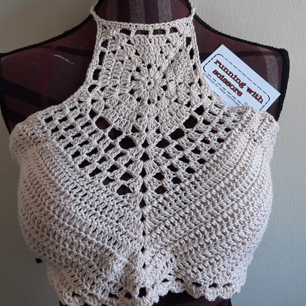 Pentagon Halter Neck Top (Cream)