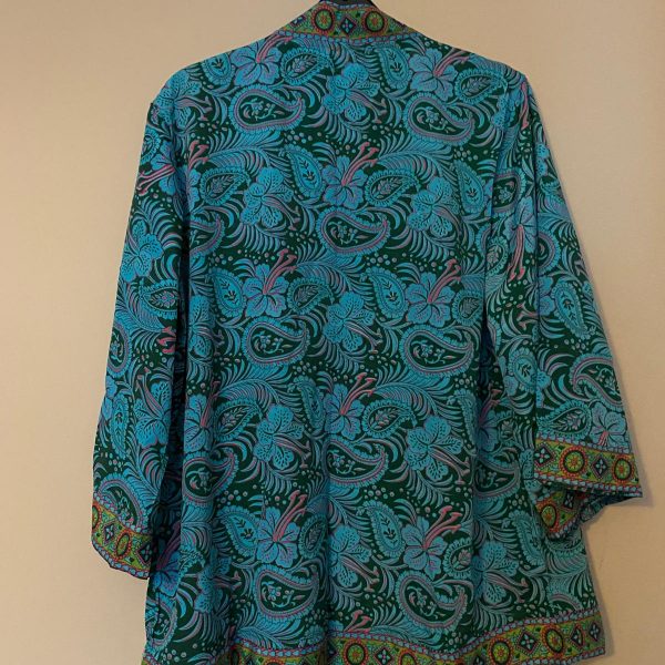 Kimono (blue paisley floral)