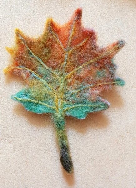 Wet Felted Autum Leaves