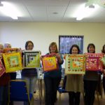 Happy people at the ‘Log Cabin Style Patchwork Cushion Cover’ workshop